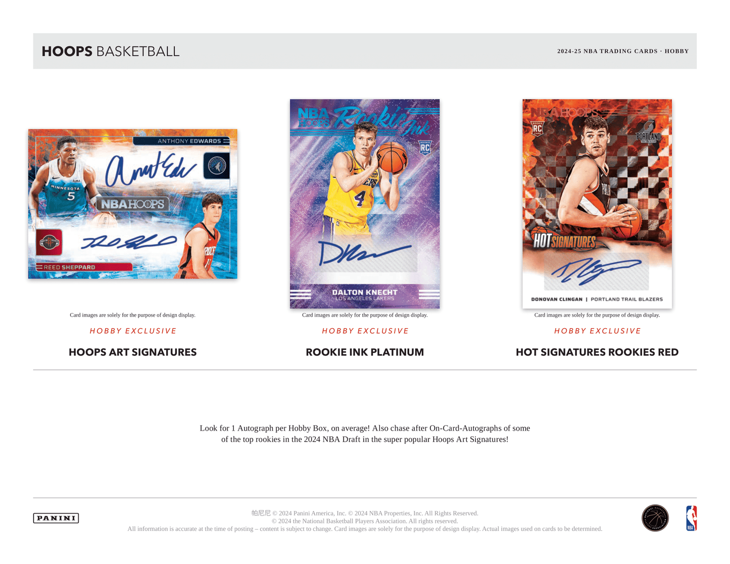 Panini - 2024/25 Hoops Basketball (NBA) - Hobby Box